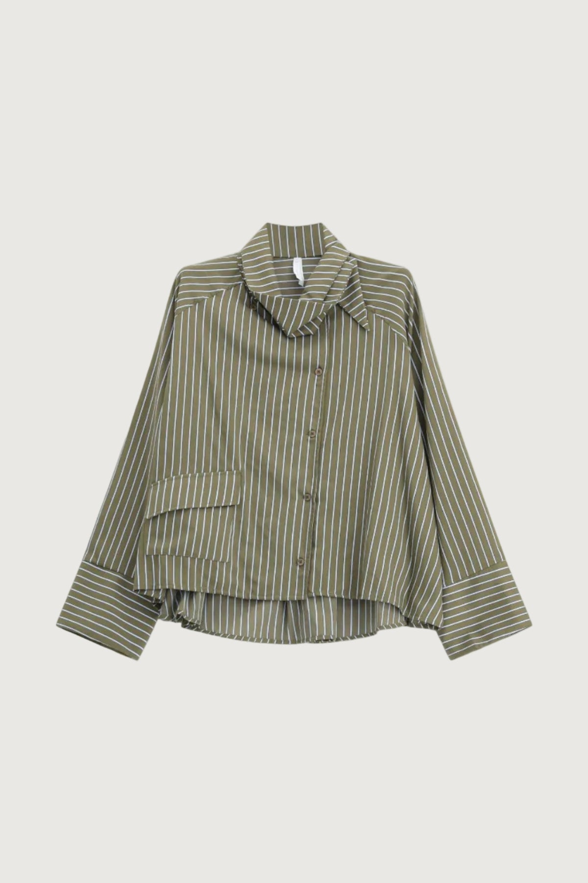 IMPERIAL - Chemise Oversize Col Lavallière Popeline Rayée