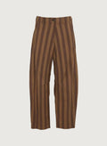 IMPERIAL - Pantalon Ballon Rayé Marron