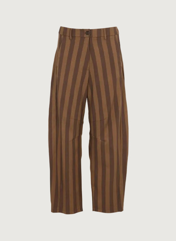IMPERIAL - Pantalon Ballon Rayé Marron