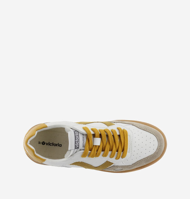 VICTORIA - Baskets Seul Effet Cuir Mostaza