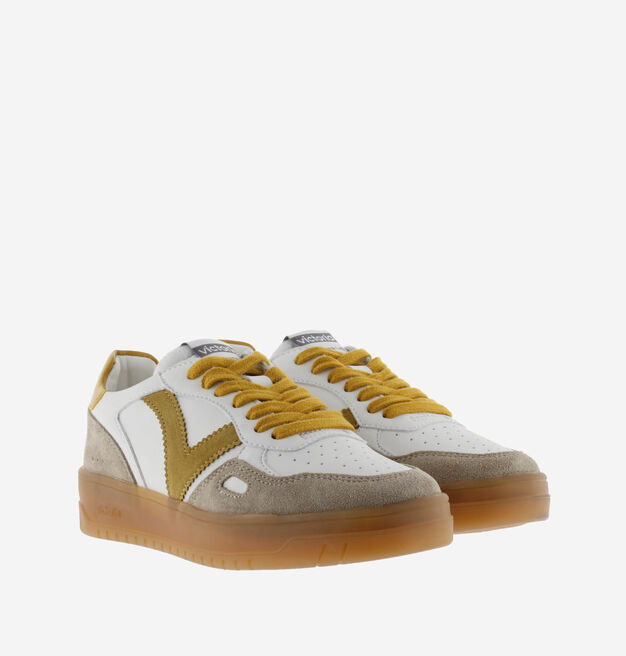 VICTORIA - Baskets Seul Effet Cuir Mostaza