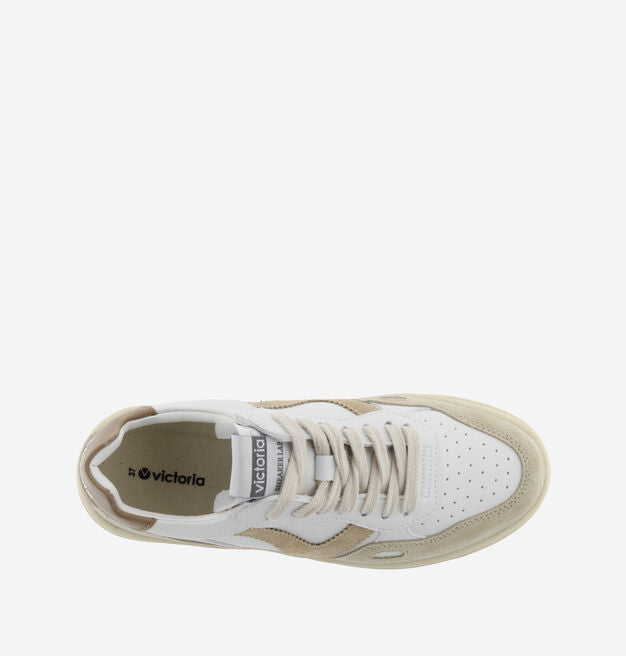 VICTORIA - Baskets Seul Effet Cuir Beige