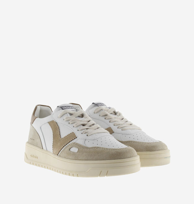 VICTORIA - Baskets Seul Effet Cuir Beige
