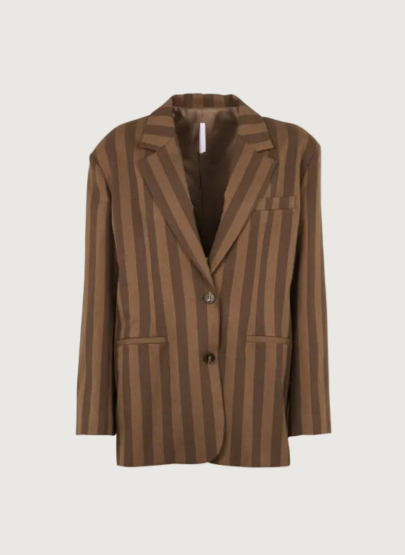IMPERIAL - Veste Tailleur Oversize Rayée Marron