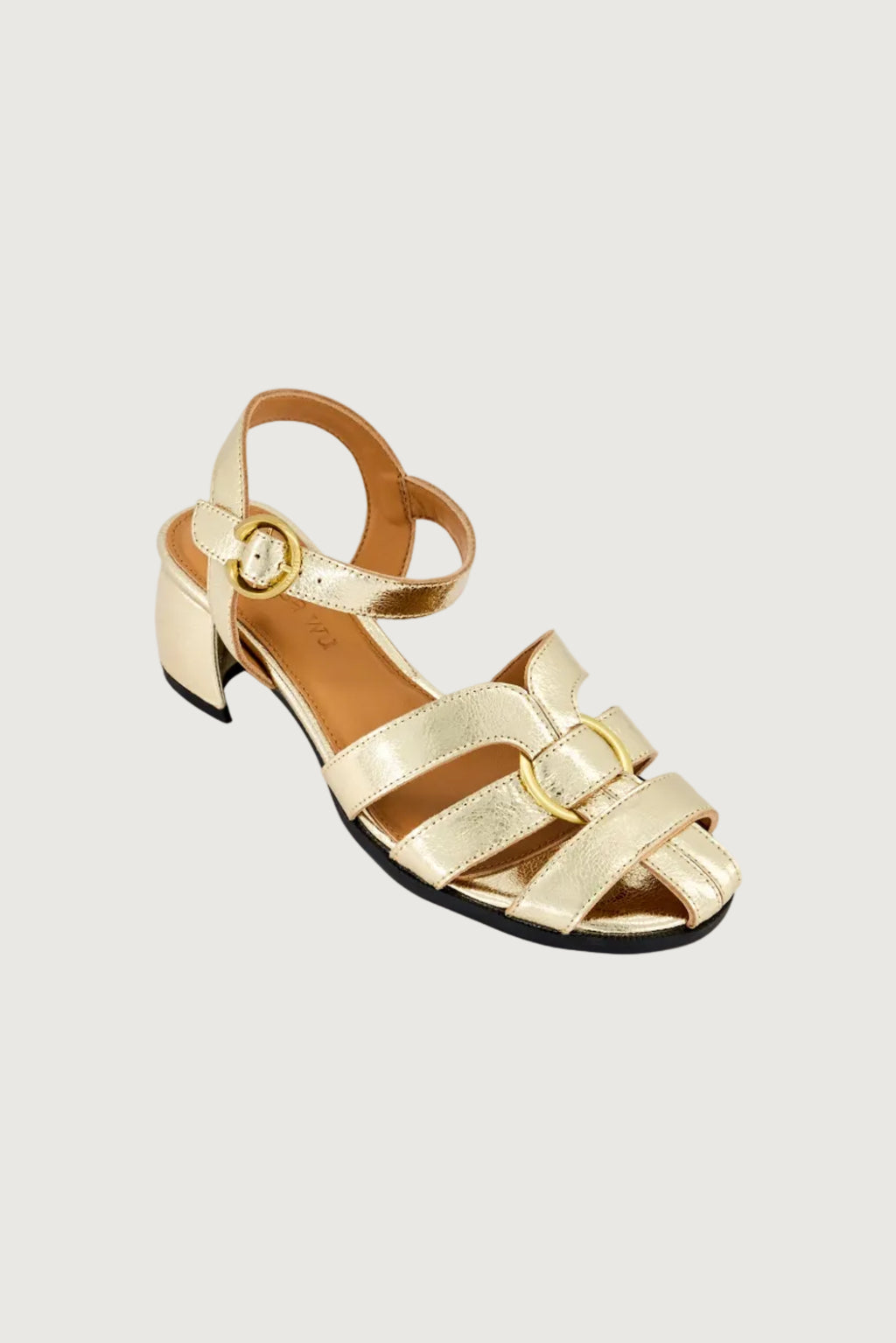 VANESSA WU - Sandales Luna Grid Gold