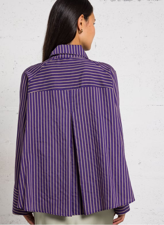 IMPERIAL - Chemise Oversize Col Lavalliere Popeline rayée