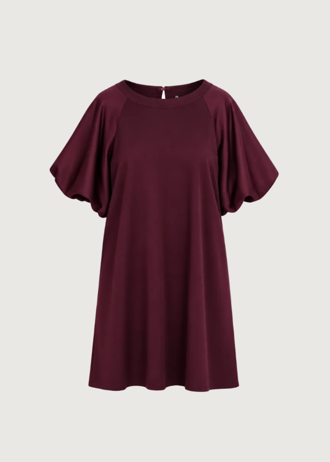 IMPERIAL – Robe Courte Trapèze à Manches Ballon en Satin