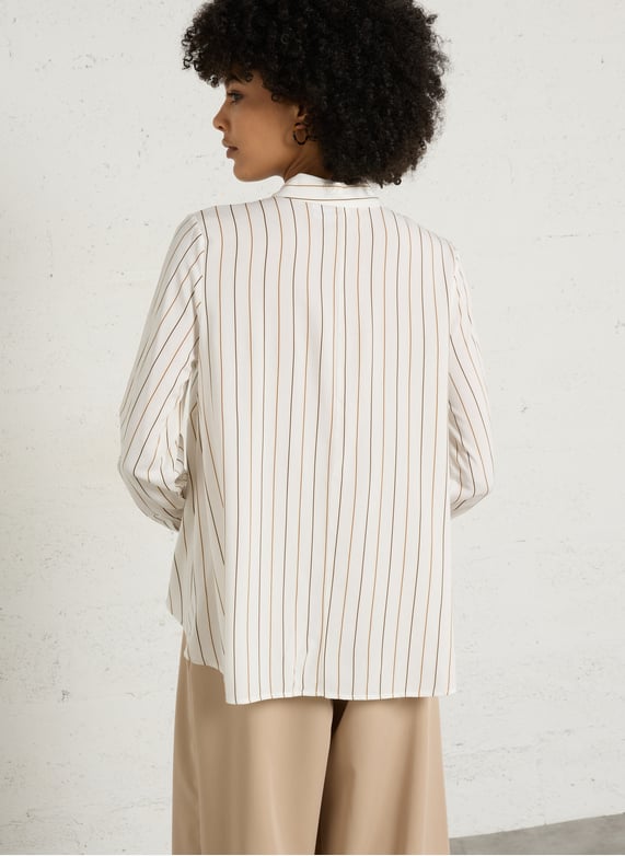 IMPERIAL – Chemise Evasée Col Classique Rayée Panna Moro