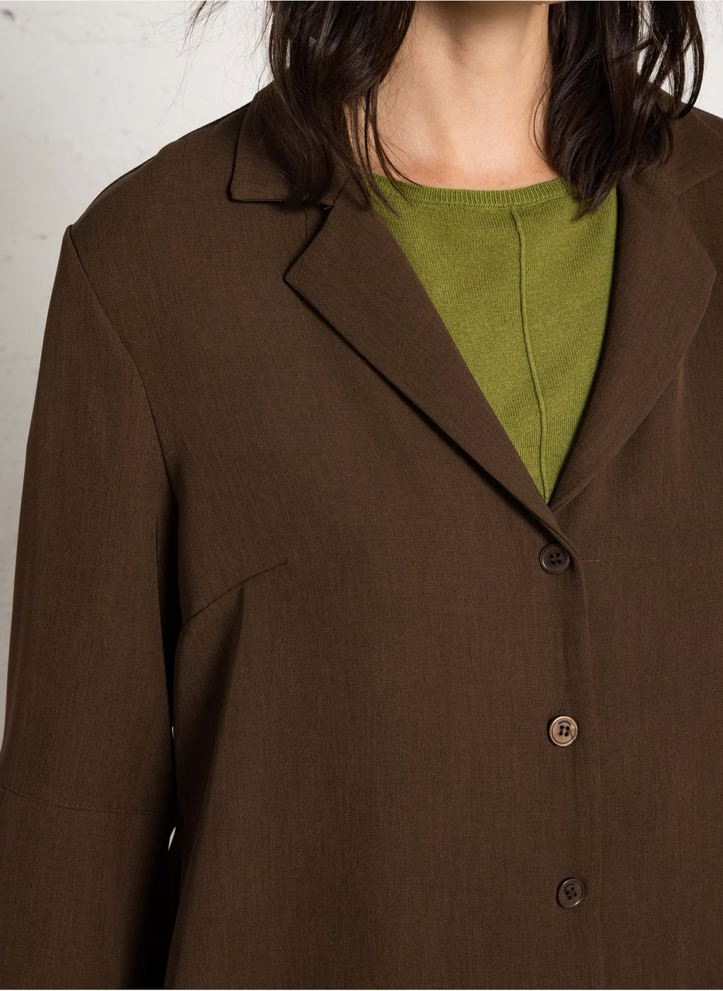 IMPERIAL - Chemise Cropped Col à Revers Chocolat