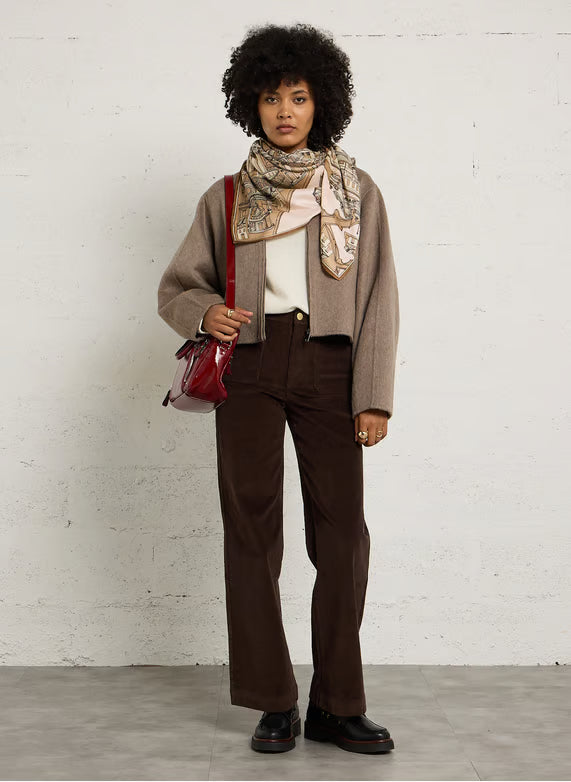 IMPERIAL - Blouson court zippé à col pointe Anthracite