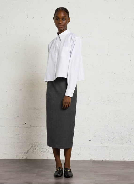 IMPERIAL - Chemise courte à poche poitrine blanche