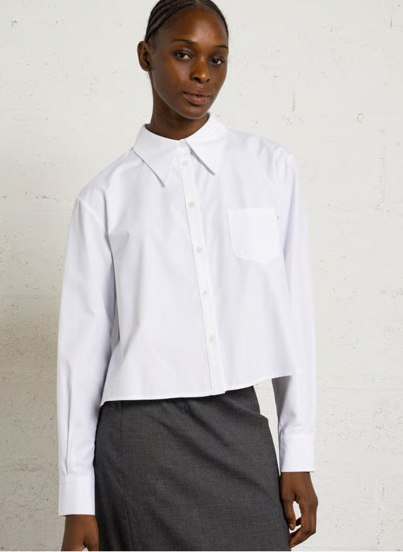 IMPERIAL - Chemise courte à poche poitrine blanche