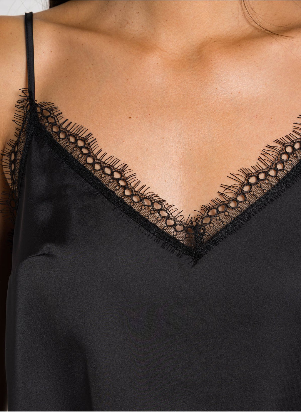 IMPERIAL – Top à Fines Bretelles avec Empiècement en Dentelle