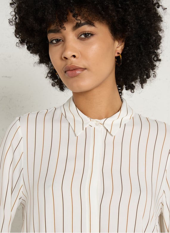 IMPERIAL – Chemise Evasée Col Classique Rayée Panna Moro