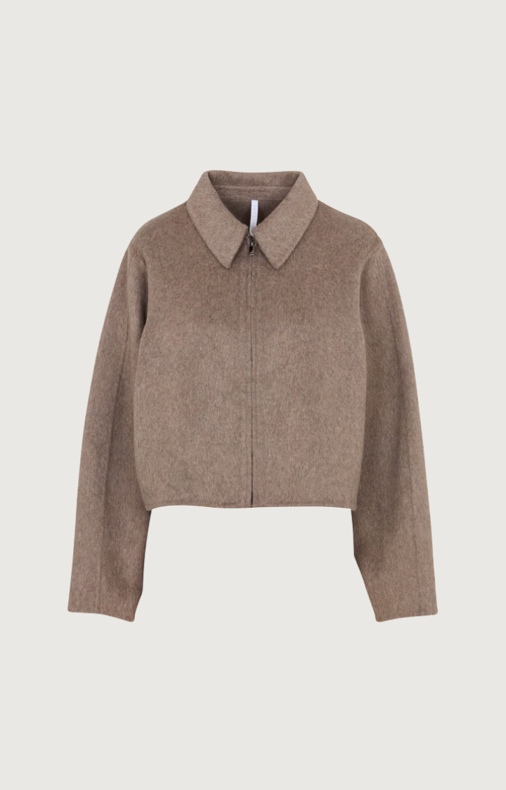 IMPERIAL - Blouson court zippé à col pointe Anthracite