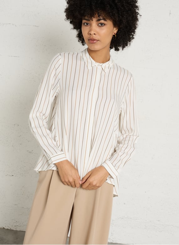 IMPERIAL – Chemise Evasée Col Classique Rayée Panna Moro