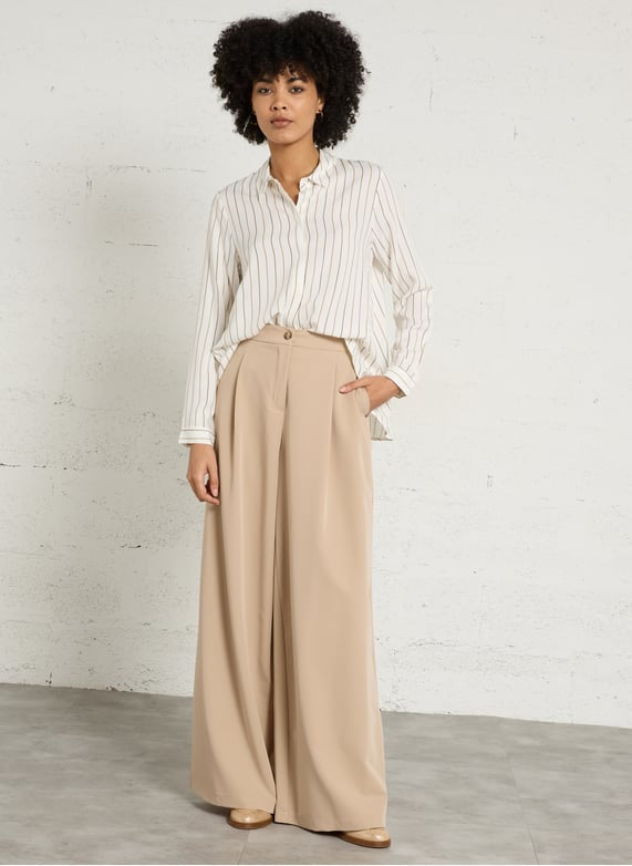 IMPERIAL – Chemise Evasée Col Classique Rayée Panna Moro