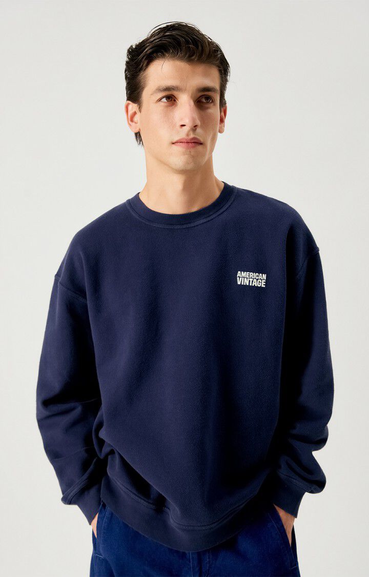 AMERICAN VINTAGE – Sweat Homme Plizzy Navy Vintage