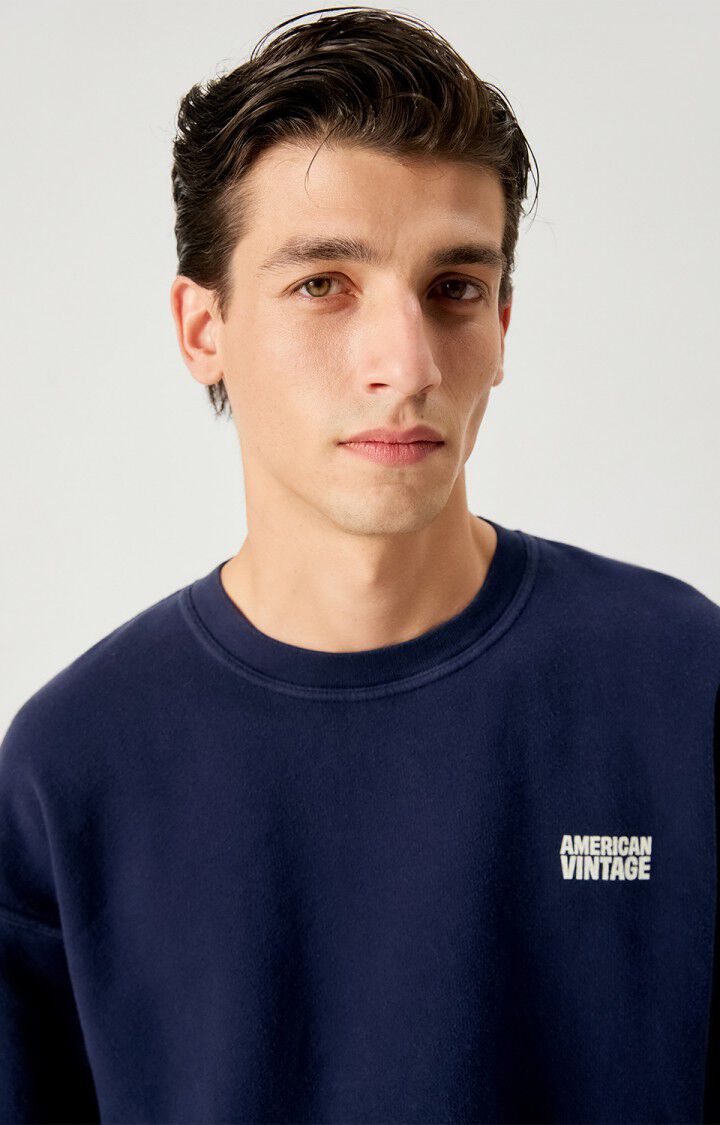 AMERICAN VINTAGE – Sweat Homme Plizzy Navy Vintage