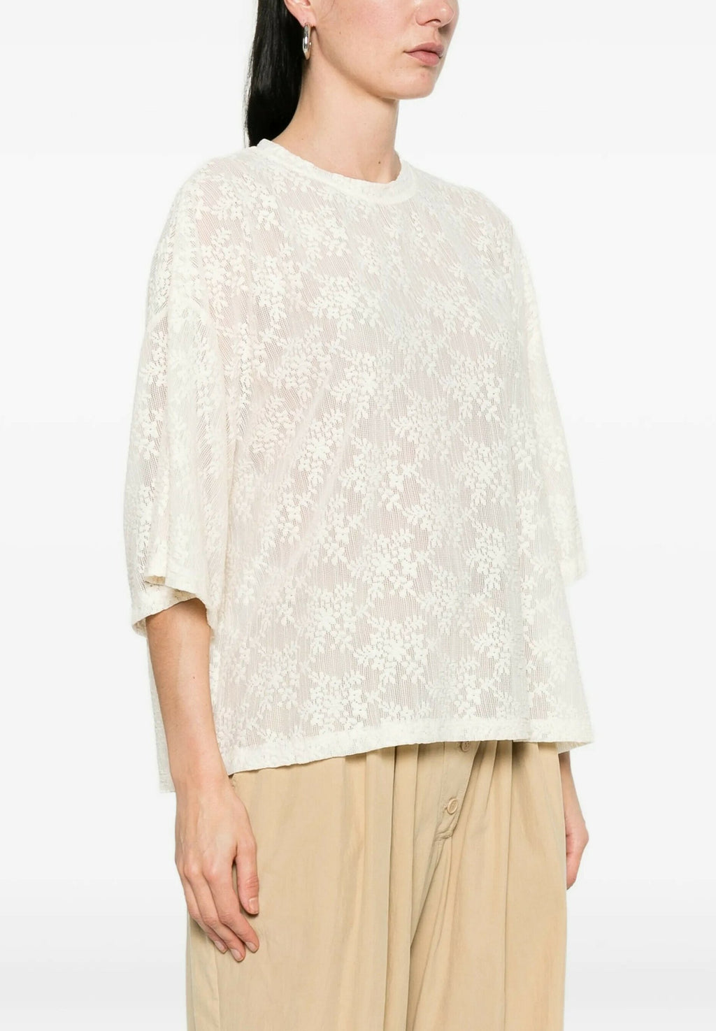 IMPERIAL – Tee-Shirt Col Rond en Dentelle