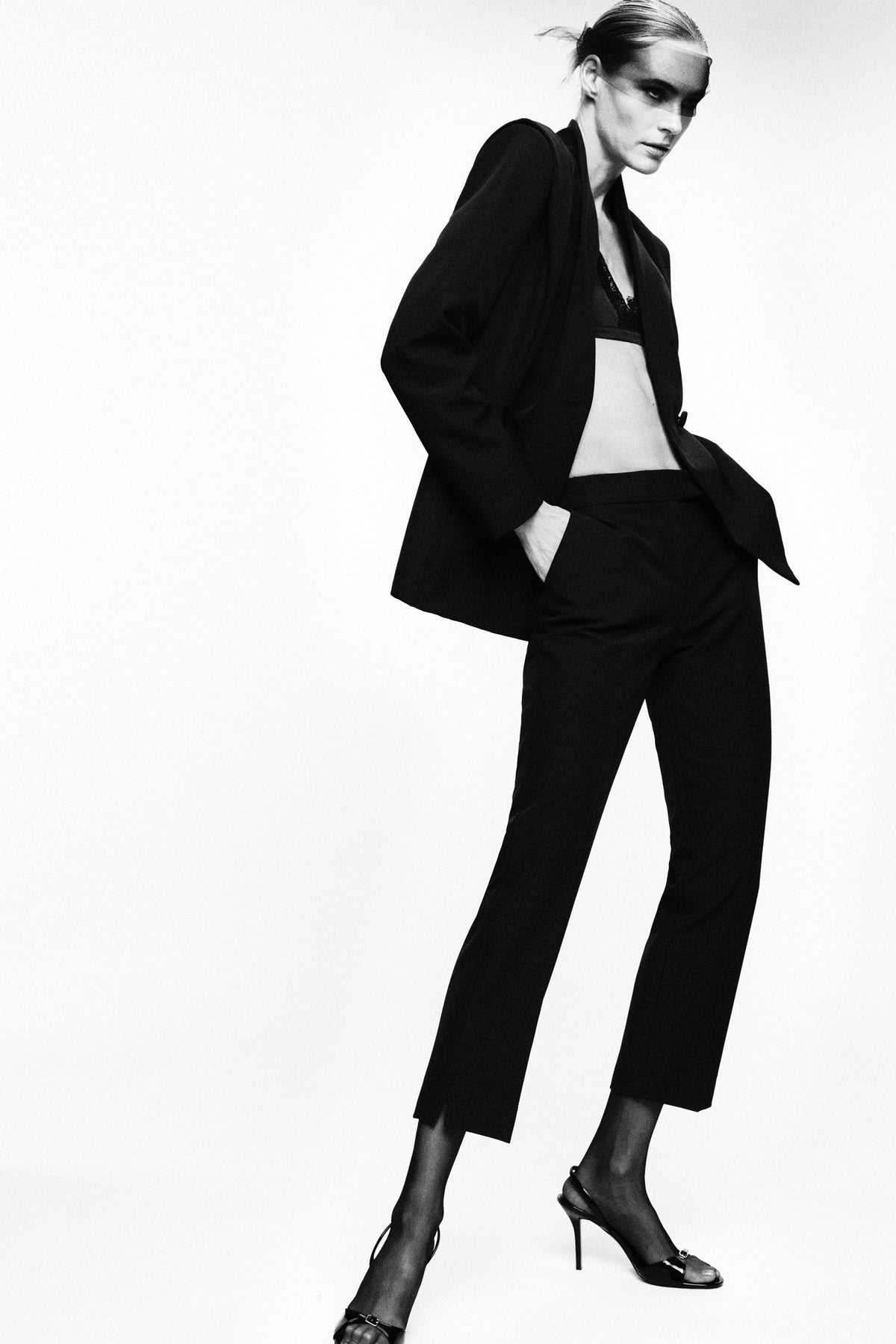 IMPERIAL - Pantalon Cropped à Pli Marqué devant Tailleur