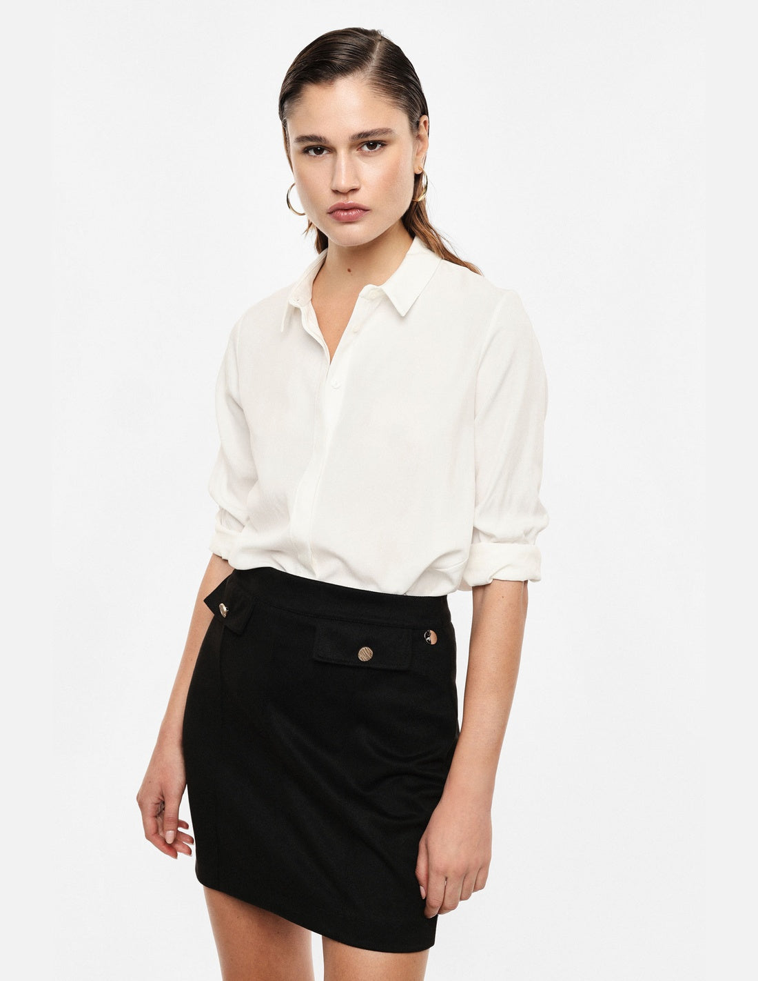 IMPERIAL – Chemise Droite Forme Trapèze à Ourlet Asymétrique
