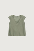 IMPERIAL - Top sans Manches Col V en Crêpe Satin