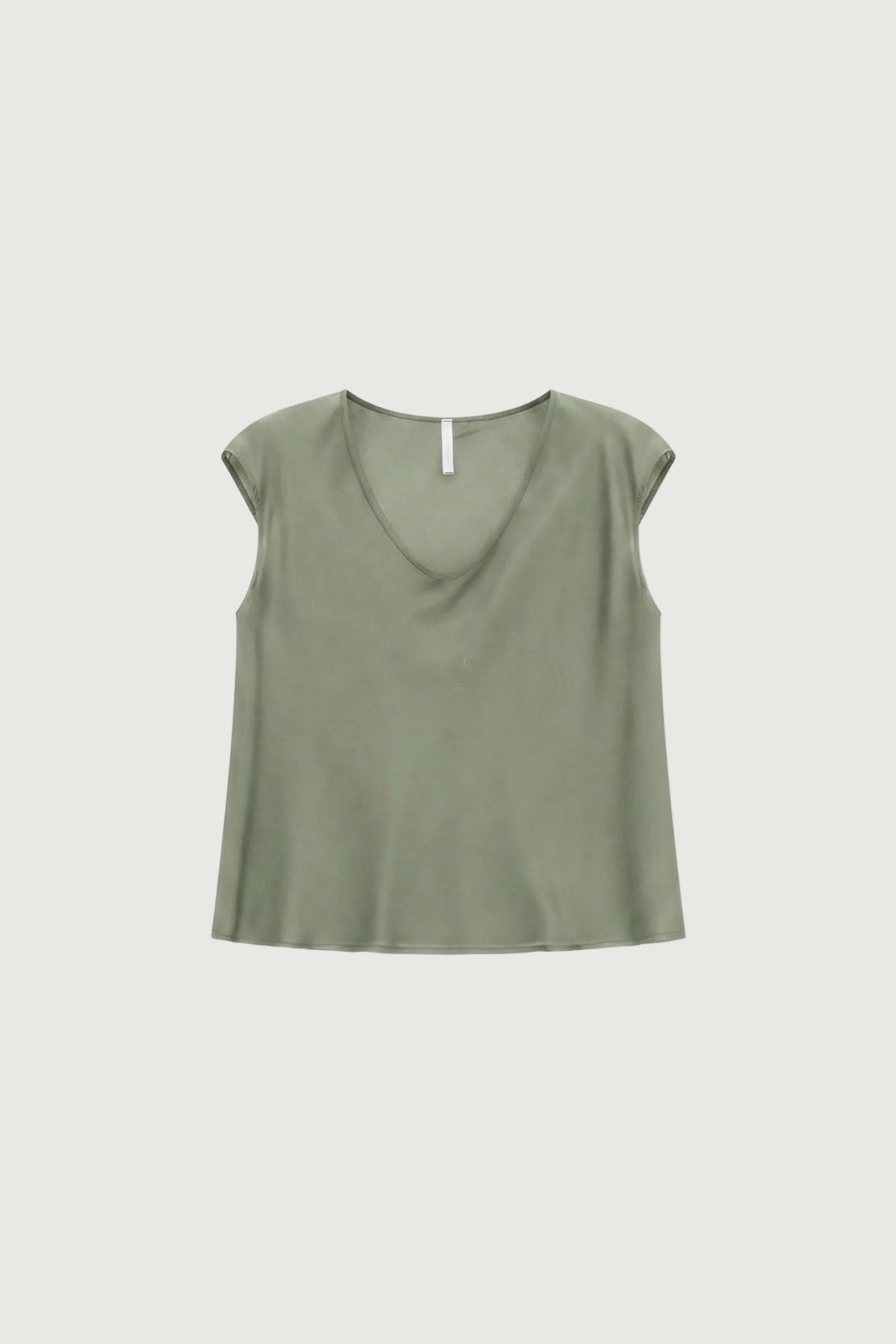 IMPERIAL - Top sans Manches Col V en Crêpe Satin