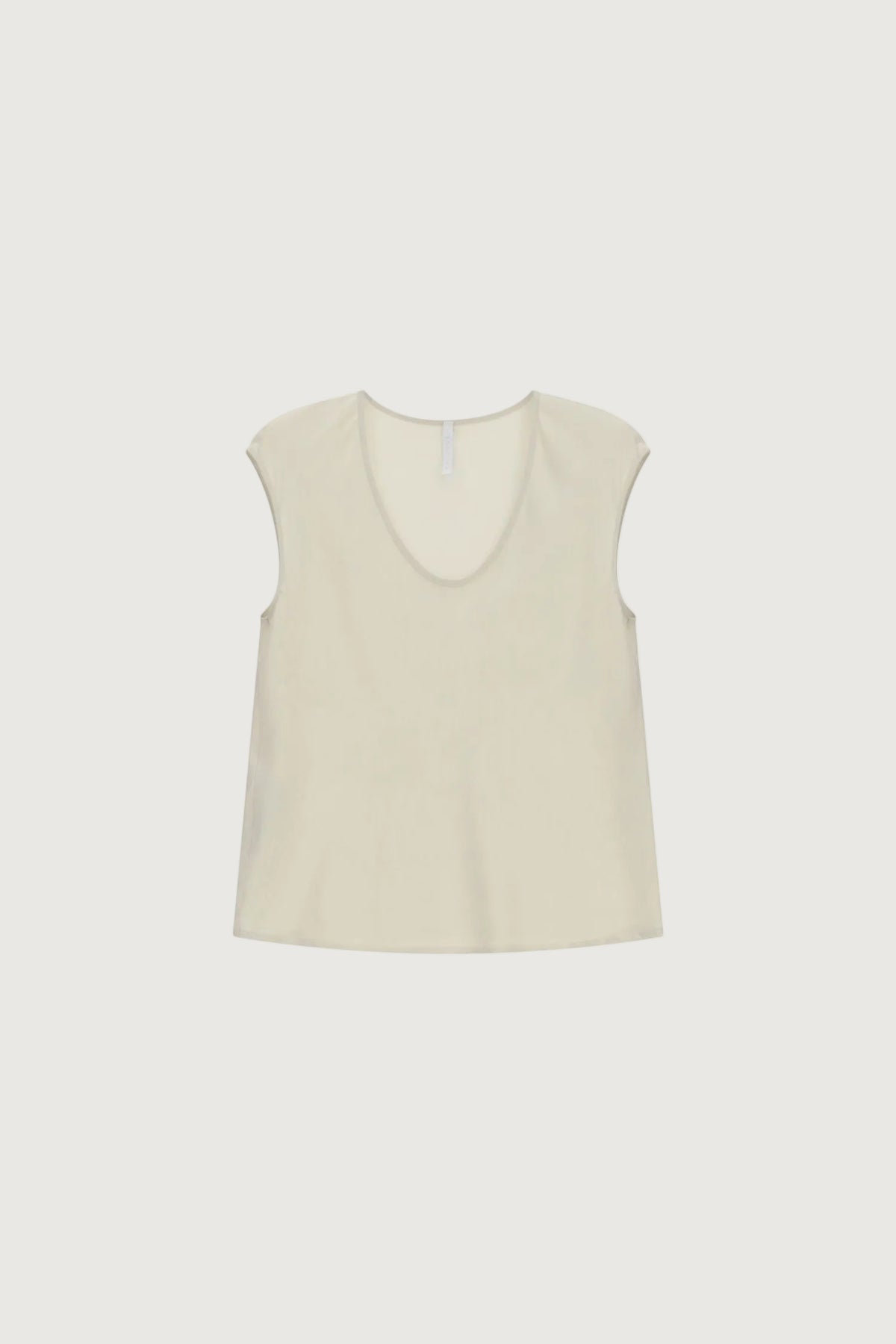 IMPERIAL - Top sans Manches Col V en Crêpe Satin