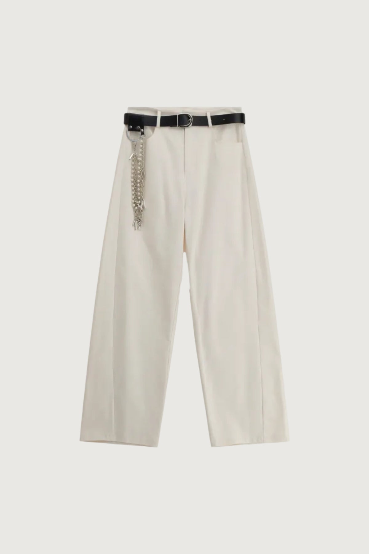 IMPERIAL - Pantalon Large en Coton Mélangé Beige