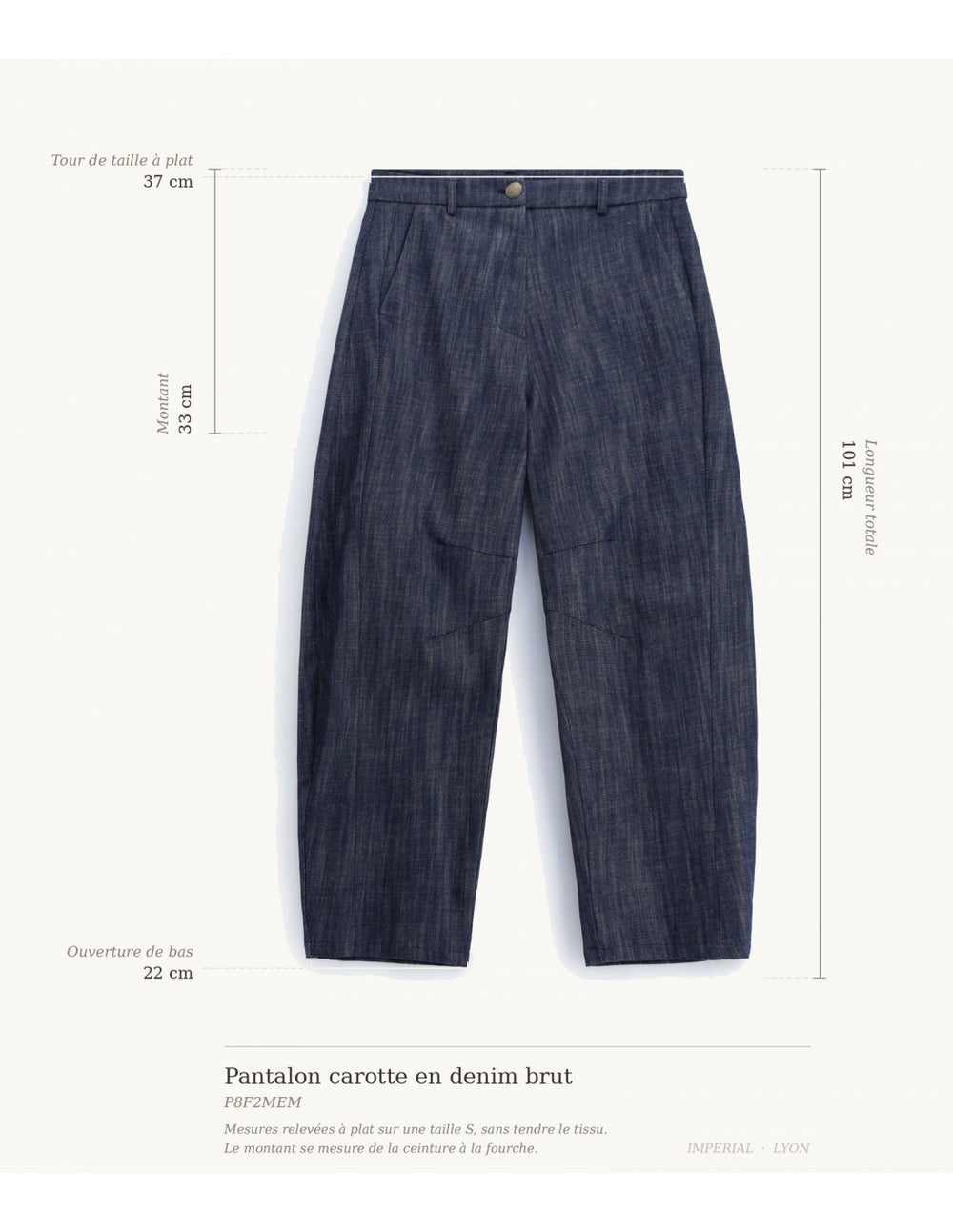 IMPERIAL - Pantalon Barrel Taille Haute en Denim