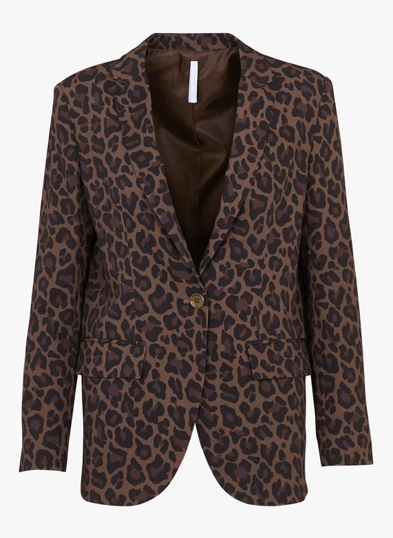 IMPERIAL – Blazer Femme à Imprimé Animal Fango Nero