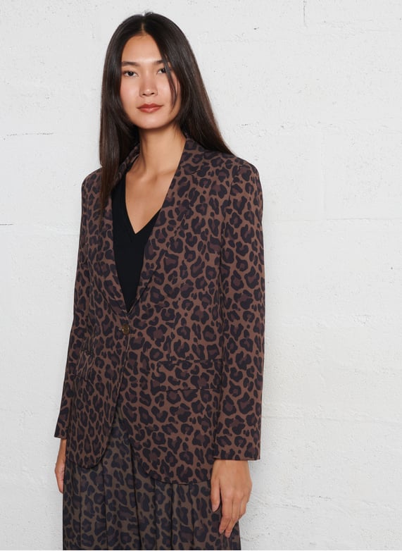 IMPERIAL – Blazer Femme à Imprimé Animal Fango Nero