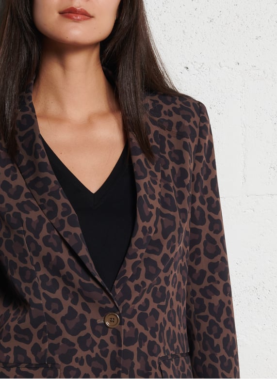 IMPERIAL – Blazer Femme à Imprimé Animal Fango Nero