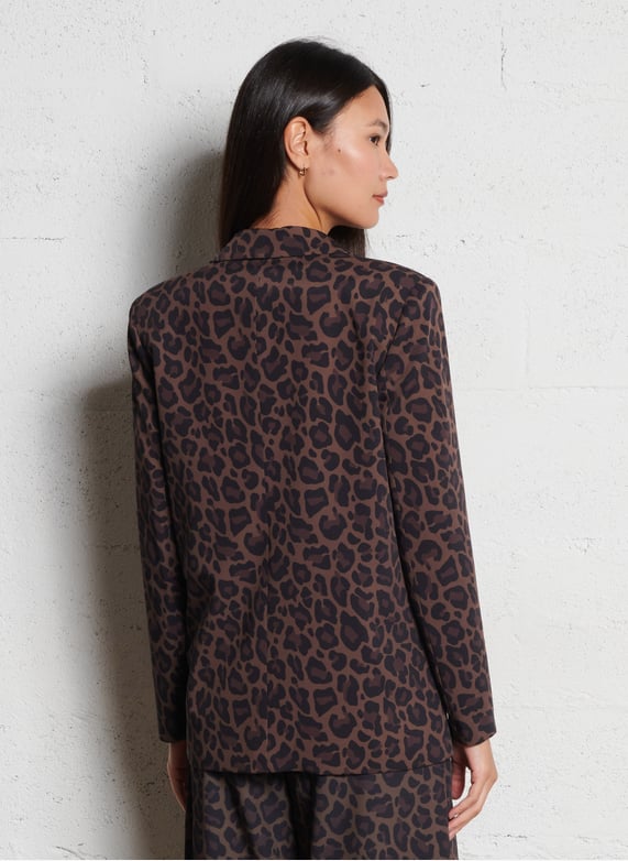 IMPERIAL – Blazer Femme à Imprimé Animal Fango Nero