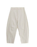 IMPERIAL - Pantalon Barrel Taille Haute Blanc