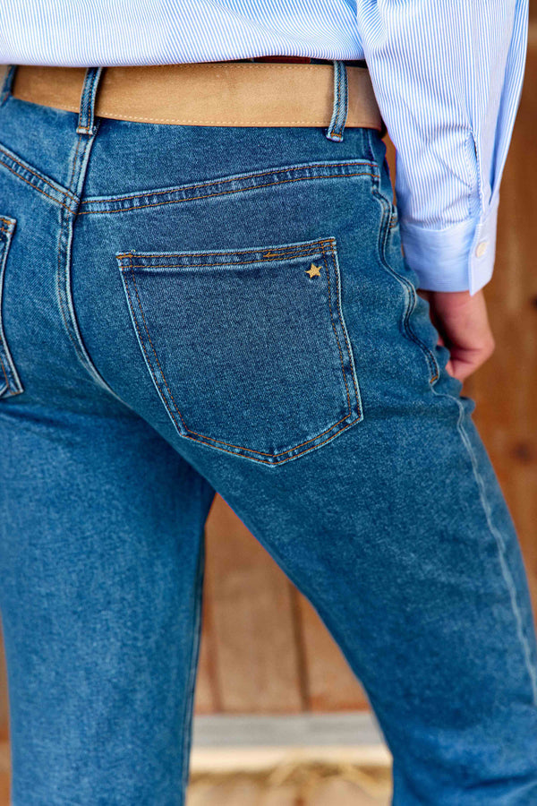 PIETRA – Jean Mom Taille Classique Medium Stone