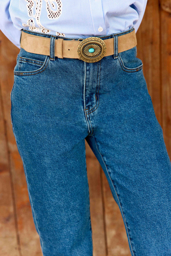 PIETRA – Jean Mom Taille Classique Medium Stone