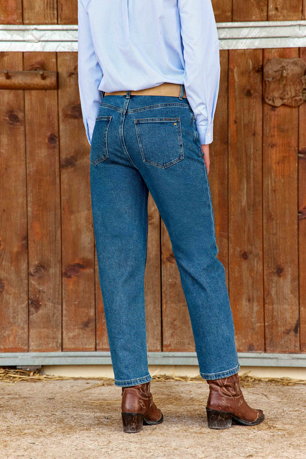 PIETRA – Jean Mom Taille Classique Medium Stone