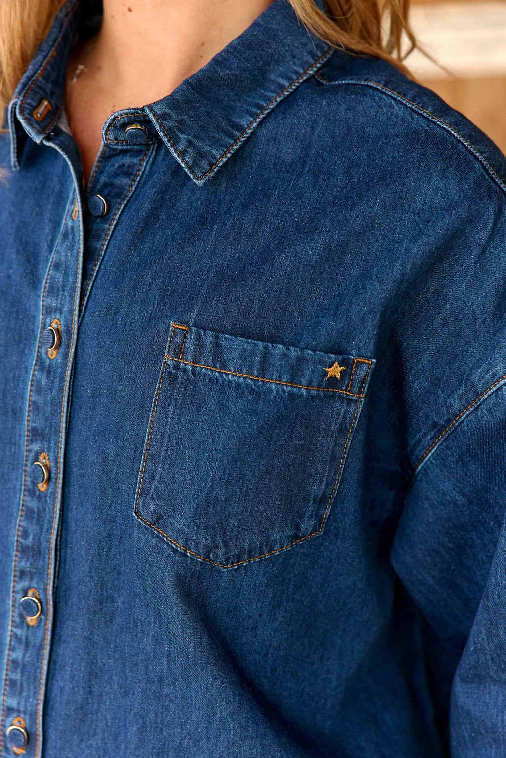 CHANICO – Chemise en Jean Bleu Wash