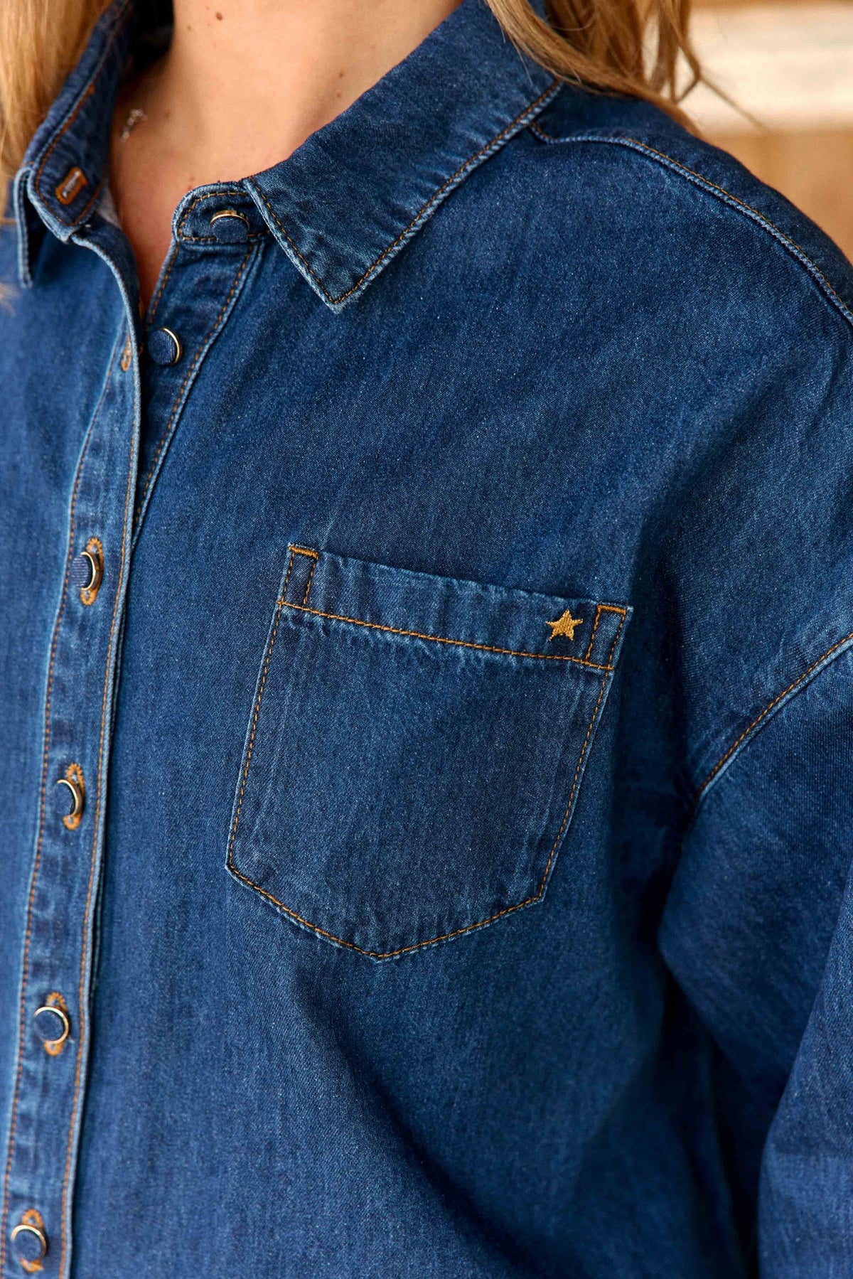 CHANICO – Chemise en Jean Bleu Wash