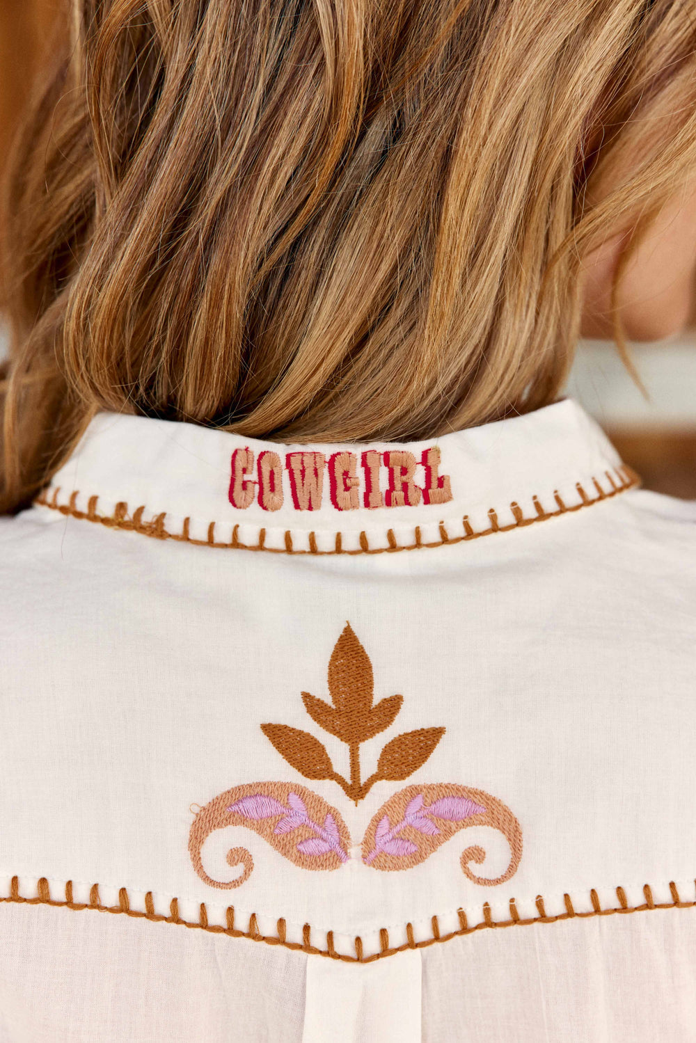 CLOTAIRE – Chemisier Femme Brodé Ecru