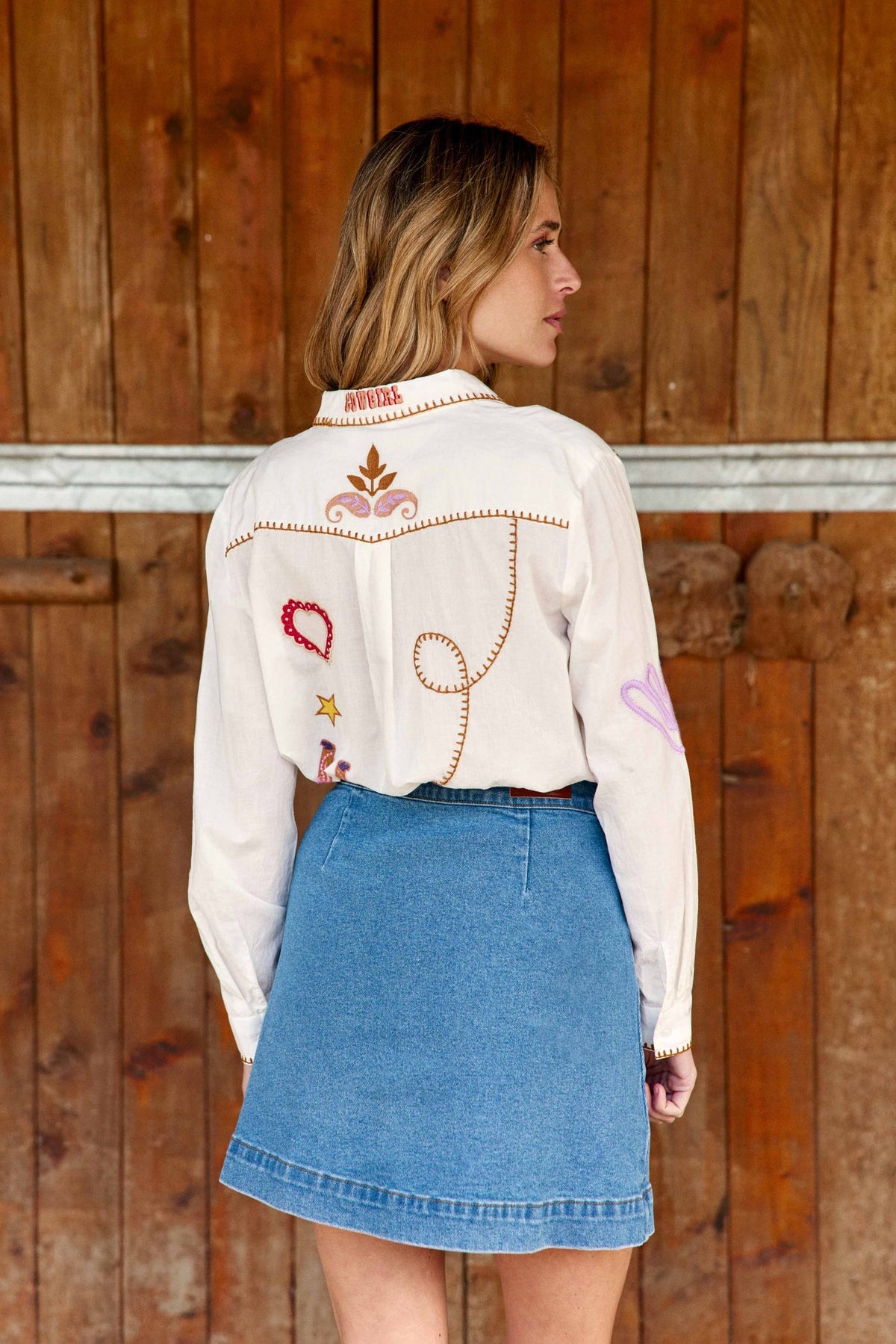 CLOTAIRE – Chemisier Femme Brodé Ecru