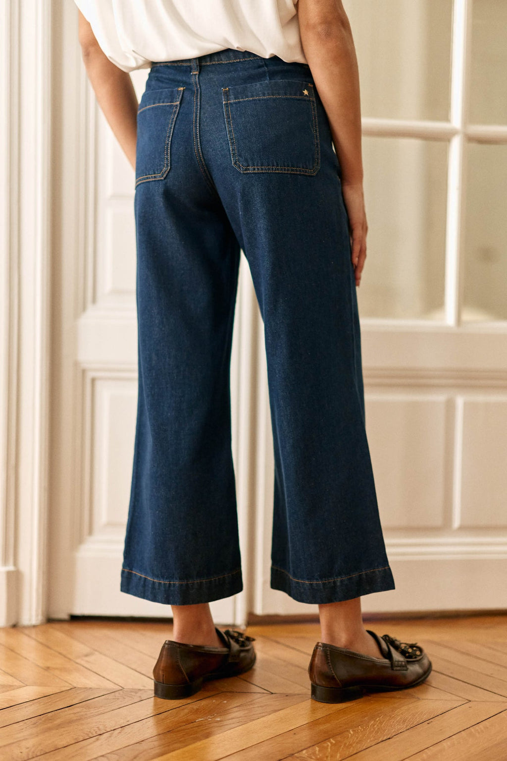 LA PETITE ÉTOILE – Jean Femme Atlanta Large 7/8ème Taille Haute