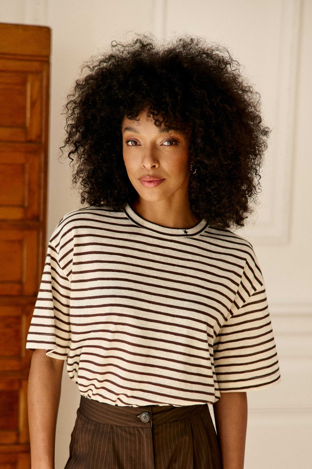 LA PETITE ÉTOILE – T-Shirt Femme Tais Marinière Oversize