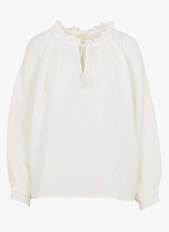 LA PETITE ÉTOILE – Blouse Femme Briska à Col Volanté