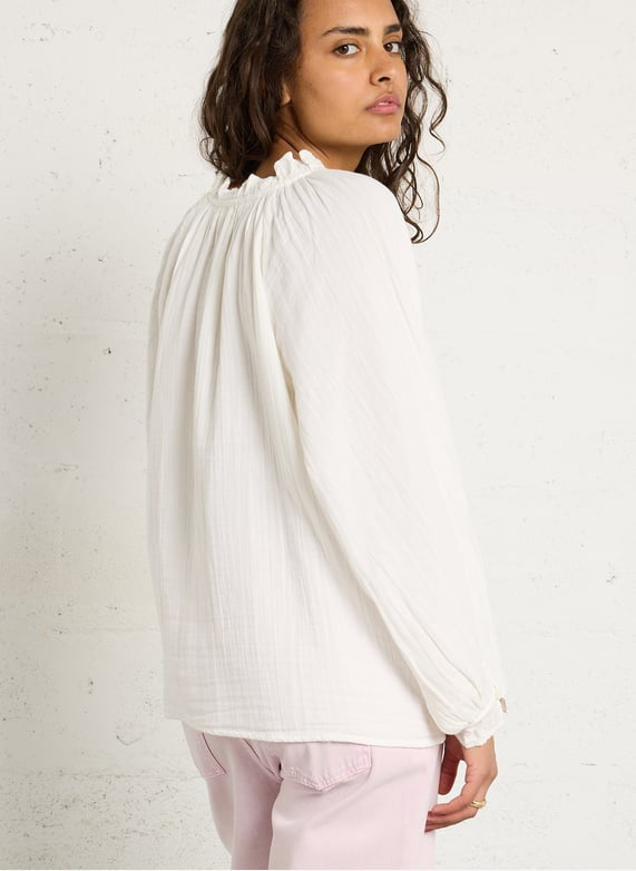 LA PETITE ÉTOILE – Blouse Femme Briska à Col Volanté