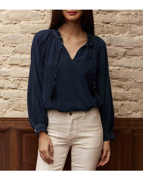 LA PETITE ÉTOILE – Blouse Femme Briska à Col Volanté
