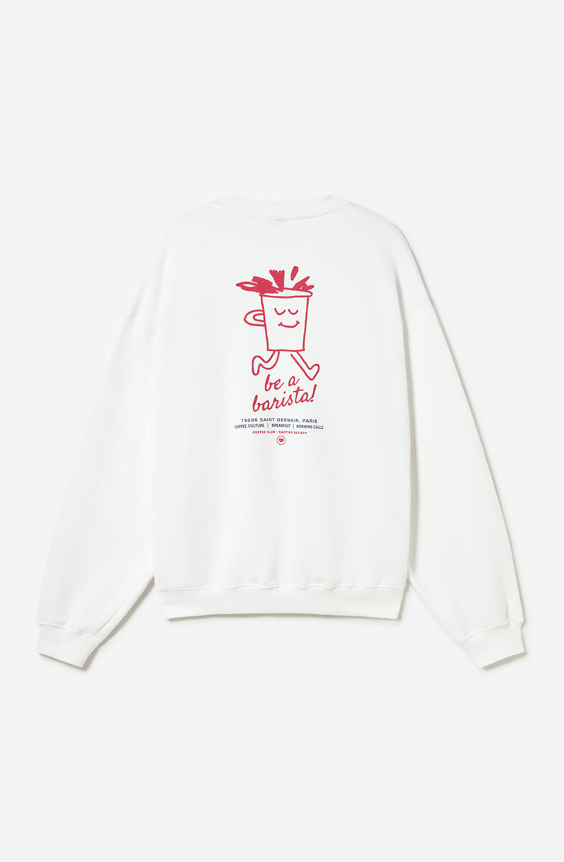 KAOTIKO – Sweatshirt Barista Unisex White imprimé