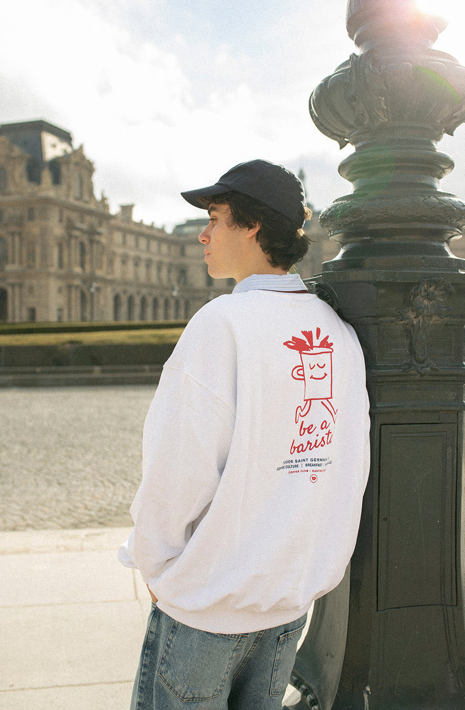 KAOTIKO – Sweatshirt Barista Unisex White imprimé